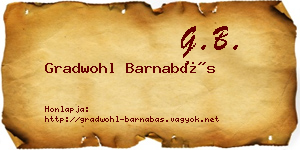 Gradwohl Barnabás névjegykártya