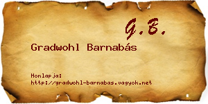 Gradwohl Barnabás névjegykártya